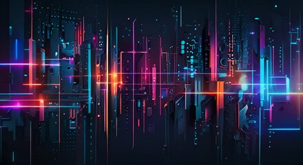 Digital Abstract Background pixels in the form of objects form an abstract image, where computer codes and color transitions create a visual labyrinth. AI generated, modern technology background