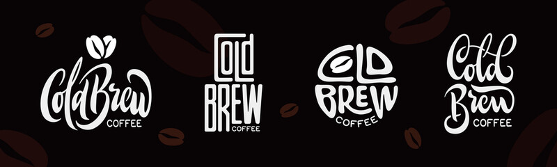 Wall Mural - cold brew coffee labels badges emblems set. best for cafe, bar, chalkboard, print design, menu adver
