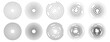 © Anastasiia - Set of different concentric ripple circles vector element. Radial signal, sonar wave, soundwave icon