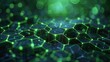 © familymedia - The image shows glowing green hexagons with a shallow depth of field, giving a sense of advanced technology