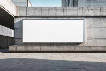 Billboard sign mockup in the urban environment, blank space to display your advertising or branding campaign.