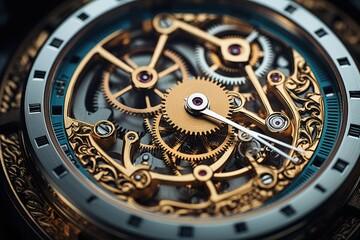 Aufkleber - Close-up of an intricate mechanical watch movement
