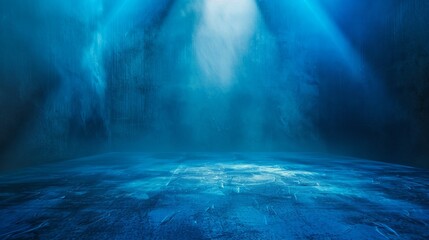 Wall Mural - blue, empty space, light and shadow, spotlight