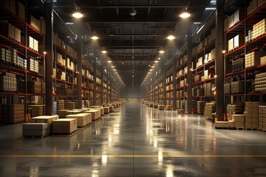 Large warehouse stacking of goods