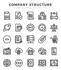 Simple Set of Company Structure Related Vector Lineal Icons.