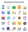 © Icon - Set of 25 Business Structure Flat Icons Pack.