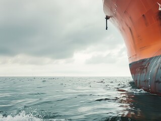 Behind the Scenes: Container Ship Departure in Cloudy Weather