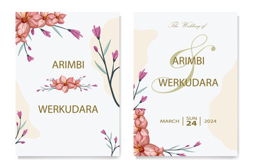 Canvas Print - Decorative floral foliage ornamentation for wedding invitations infuses your stationery with natural elegance, evoking the romance and beauty of blooming gardens.