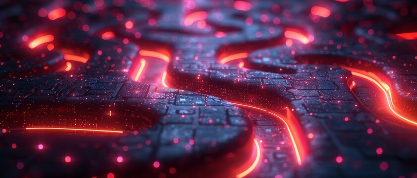 Abstract 3D Background. The intricate pattern of glowing lines and shapes in the 3D grid mesmerizes the viewer, inviting exploration.