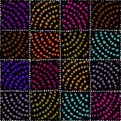 Aufkleber - Grunge random polka dot Vector Seamless Pattern made in ethnic style. African traditional design. Creative boho pattern.