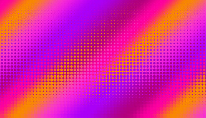 Poster - Magenta gradient halftone dots background. Vector illustration. Abstract pop art style dots on abstract blur background