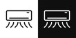 © Vector - Air Conditioner icon set. Office AC vector symbol and air conditioning unit sign.