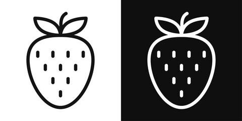 Wall Mural - Strawberry icon set. Strawberry fruit vector symbol and berry icon.