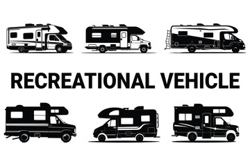 Wall Mural - Recreational vehicle graphic silhouette vector