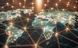 © OLGA - Illuminated network lines and nodes over a stylized digital world map.