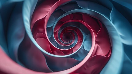Wall Mural -   A close-up of a pink and blue spiral on a computer-generated image of a computer-generated image of a pink and blue spiral