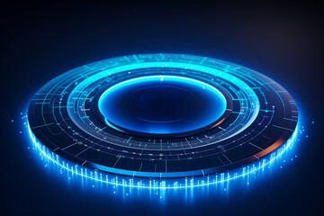 Wall Mural - abstract technology digital circle electronic network data innovation concept background.