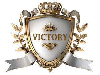 Wall Mural - Victory word in golden shield, you are champion