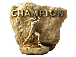 Wall Mural - A gold statue representing a symbol of champion of golf