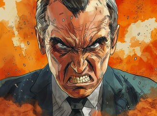 Wall Mural - Portrait of an angry man