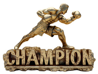 Wall Mural - A gold statue representing a symbol of champion of Boxing