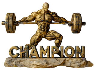 Wall Mural - A gold statue representing a symbol of  champion of bodybuilder