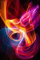 Wall Mural - dynamic abstract light painting captured through long exposure
