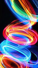 Wall Mural - dynamic abstract light painting captured through long exposure