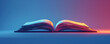 © Wit_Photo - Open book with vibrant, colorful lighting creating a serene reading environment, emphasizing literature and education in a modern setting.