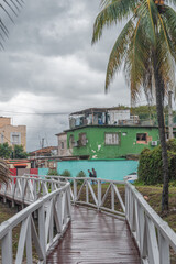 Wall Mural - Varadero, Cuba. Touristic Cuban streets Varadero on a rainy day. 