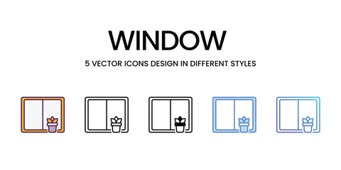 window icons vector set stock illustration.