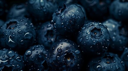 abstract blueberry background in moody low key lighting with dark tones food photography