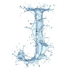 Wall Mural - Dynamic image of the letter J formed by splashing water, capturing the essence of fluidity and transformation.