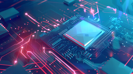 Circuit board technology cpu microprocessor vector image