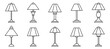 © BraveSpirit - Lamp line icon set. Set of lamps for the home. Table lamp icons - stock vector.