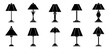 © BraveSpirit - Lamp icon set. Set of lamps for the home. Table lamp icons - stock vector.