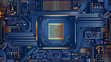 Circuit board technology cpu microprocessor vector image