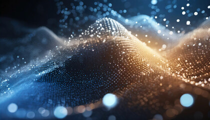 background of glowing technology particles, representing innovation and digital advancement