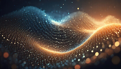 background of glowing technology particles, representing innovation and digital advancement