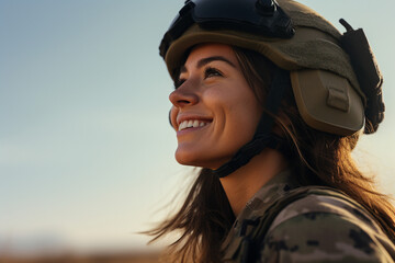 Portrait of a professional soldier in military uniform generative AI