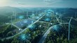 © Alpha - Renewable energy integration in a smart grid, solar panels, wind turbines, seamless technology