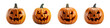 © Newton - Collection set of Spooky halloween pumpkins isolated on transparent background