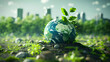 © Daniel - Environmental technology concept. Abstract illustration. Sustainable development goals. SDGs. Green Earth in concept of Saving the environment, and environmentally sustainable. Environment World Earth