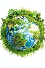 Wall Mural - Green earth  symbol of ecological balance and environmental care for a sustainable future