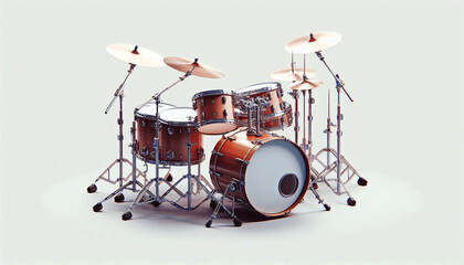 a modern Drum Kit -for many styles of music-on a white background