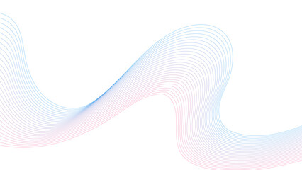 Wall Mural - abstract colorful blue, pink blend wave lines on transparent background. abstract frequency sound wa