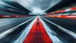 © horizon - A blurred background of the Fisich globe racetrack with red and white stripes, blurred speed motion blur.