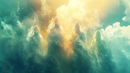 Poster - trinity sunday background concept. holy spirits. with copy space. pentecost