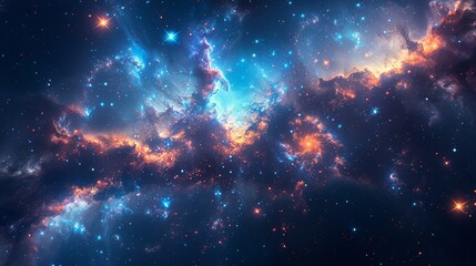 Wall Mural - A galaxy pattern design that uses repeating motifs of stars and celestial bodies to create a visually appealing and harmonious representation of the cosmos.