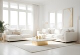 Fototapeta Panele - white and gold theme interior modern minimalism photo realism
